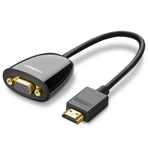 ⁨Adapter HDMI do VGA UGREEN MM105, bez audio (czarny)⁩ w sklepie Wasserman.eu