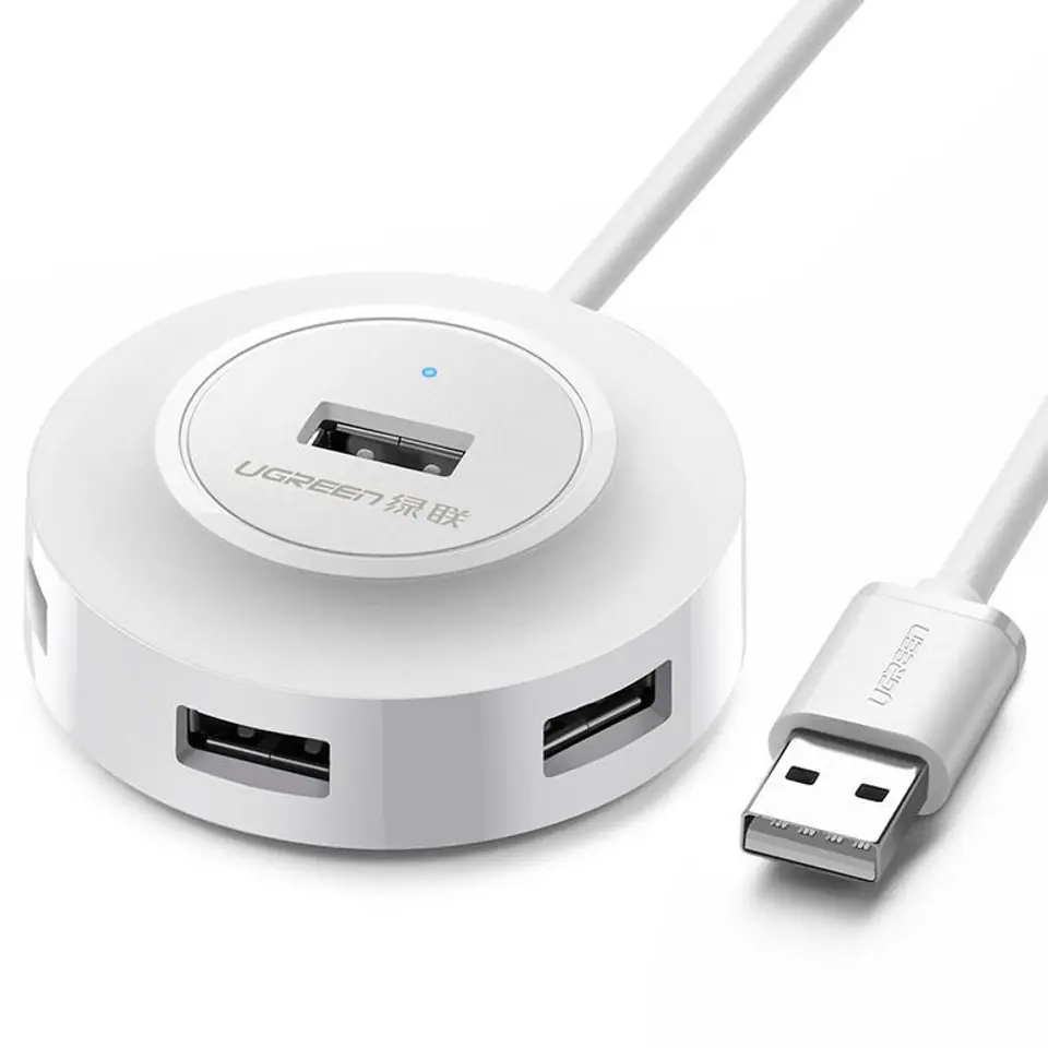 ⁨UGREEN CR106 Hub, Adapter 4in1, 4xUSB, 1m (white)⁩ at Wasserman.eu