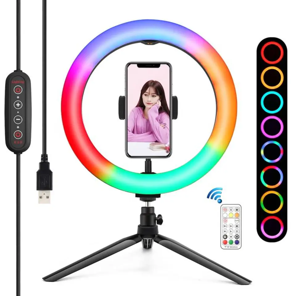 Puluz RGBW LED Ringleuchte / Stativ 26cm PKT3082B im Wasserman.eu