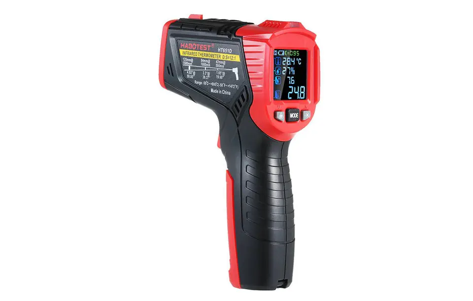 Habotest HT651D Digitales Laserpyrometer, Feuchtigkeitsmessgerät im Wasserman.eu