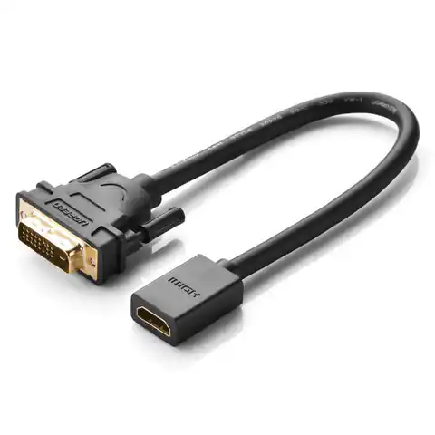 ⁨Adapter DVI do HDMI UGREEN 20118, 15cm (czarny)⁩ w sklepie Wasserman.eu