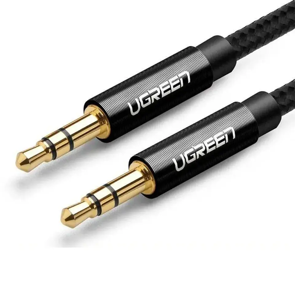 ⁨Kabel mini jack 3,5mm AUX UGREEN 1m (czarny)⁩ w sklepie Wasserman.eu