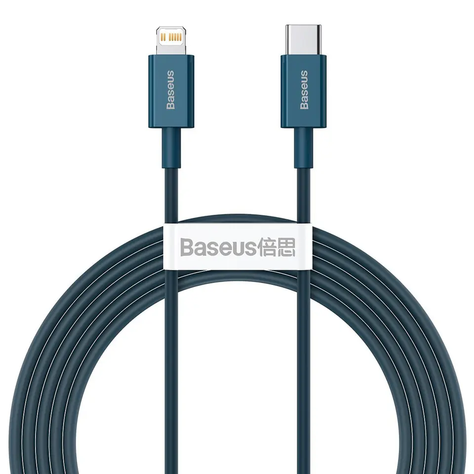 ⁨USB-C Cable for Lightning Baseus Superior Series, 20W, PD, 2m (Blue)⁩ at Wasserman.eu