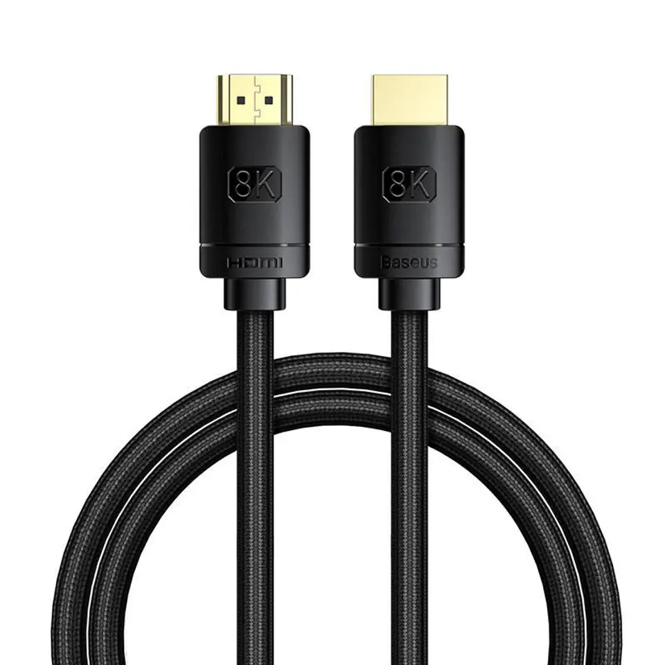 ⁨Kabel HDMI 2.1 Baseus High Definition Series, 8K 60Hz, 3D, HDR, 48Gbps, 1m (czarny)⁩ w sklepie Wasserman.eu