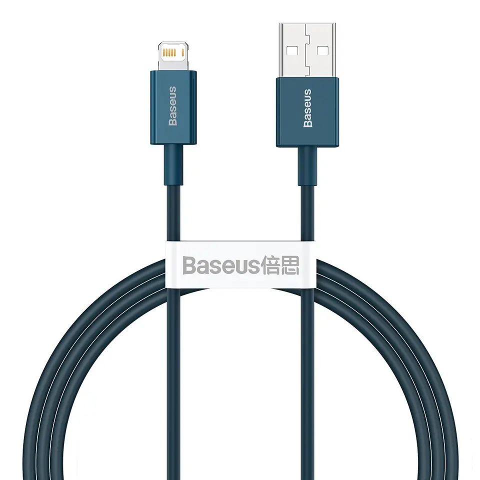 ⁨Kabel USB do Lightning Baseus Superior Series, 2.4A, 1m (niebieski)⁩ w sklepie Wasserman.eu