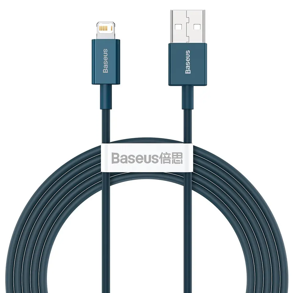 ⁨USB cable for Lightning Baseus Superior Series, 2.4A, 2m (blue)⁩ at Wasserman.eu