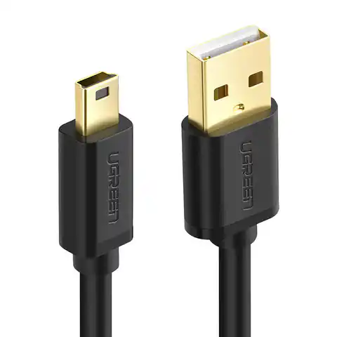⁨Kabel USB do Mini USB UGREEN US132, 0.25m (czarny)⁩ w sklepie Wasserman.eu