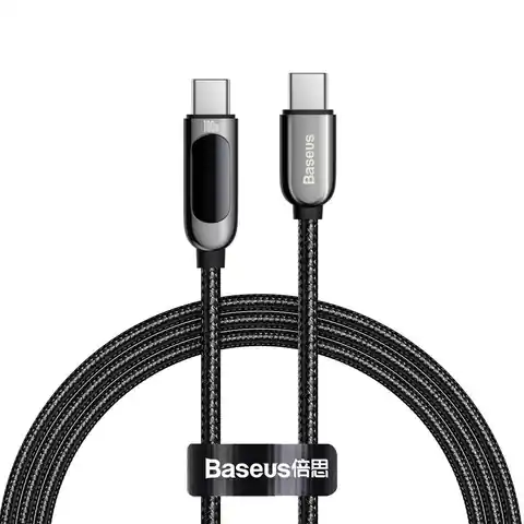 ⁨Kabel USB-C do USB-C Baseus Display, Power Delivery, 100W, 1m (czarny)⁩ w sklepie Wasserman.eu