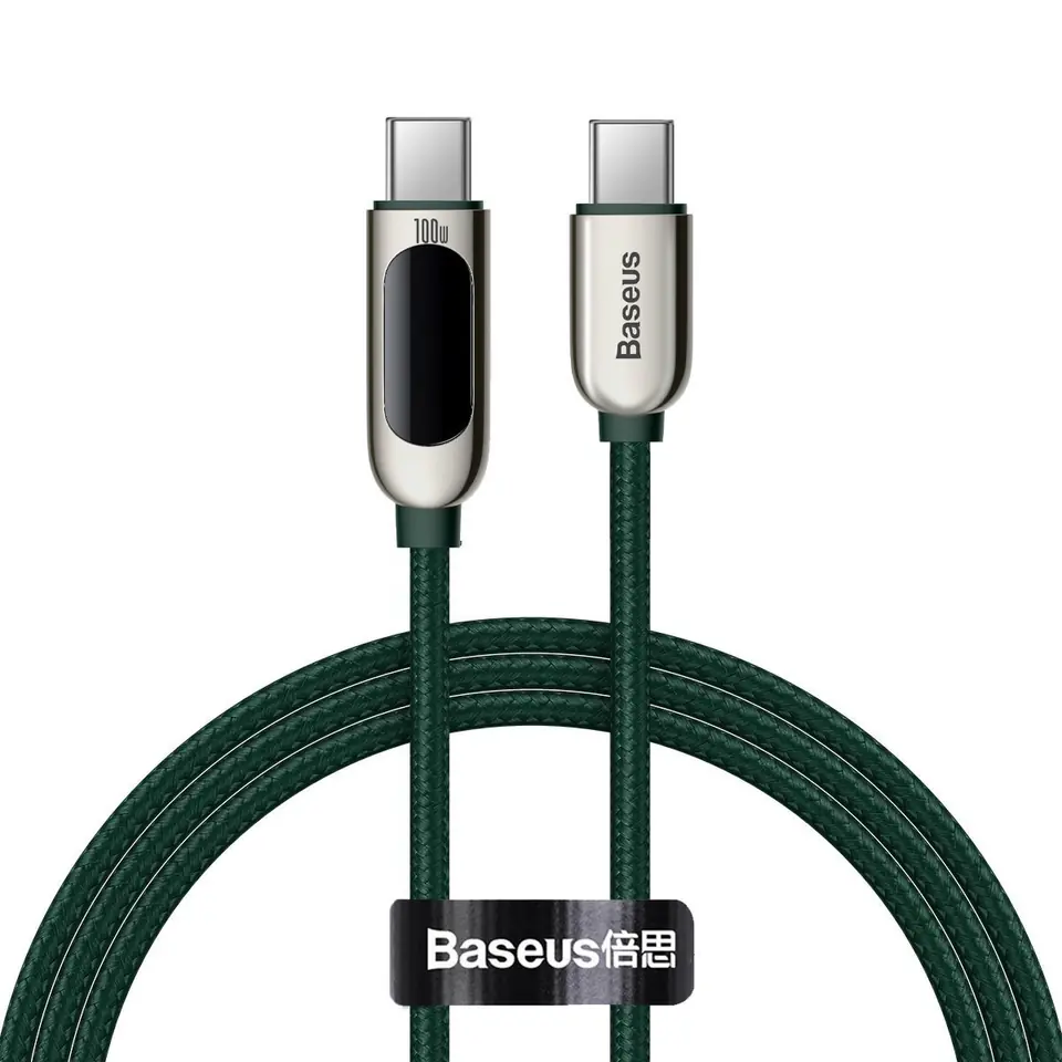 ⁨Kabel USB-C do USB-C Baseus Display, Power Delivery, 100W, 1m (zielony)⁩ w sklepie Wasserman.eu