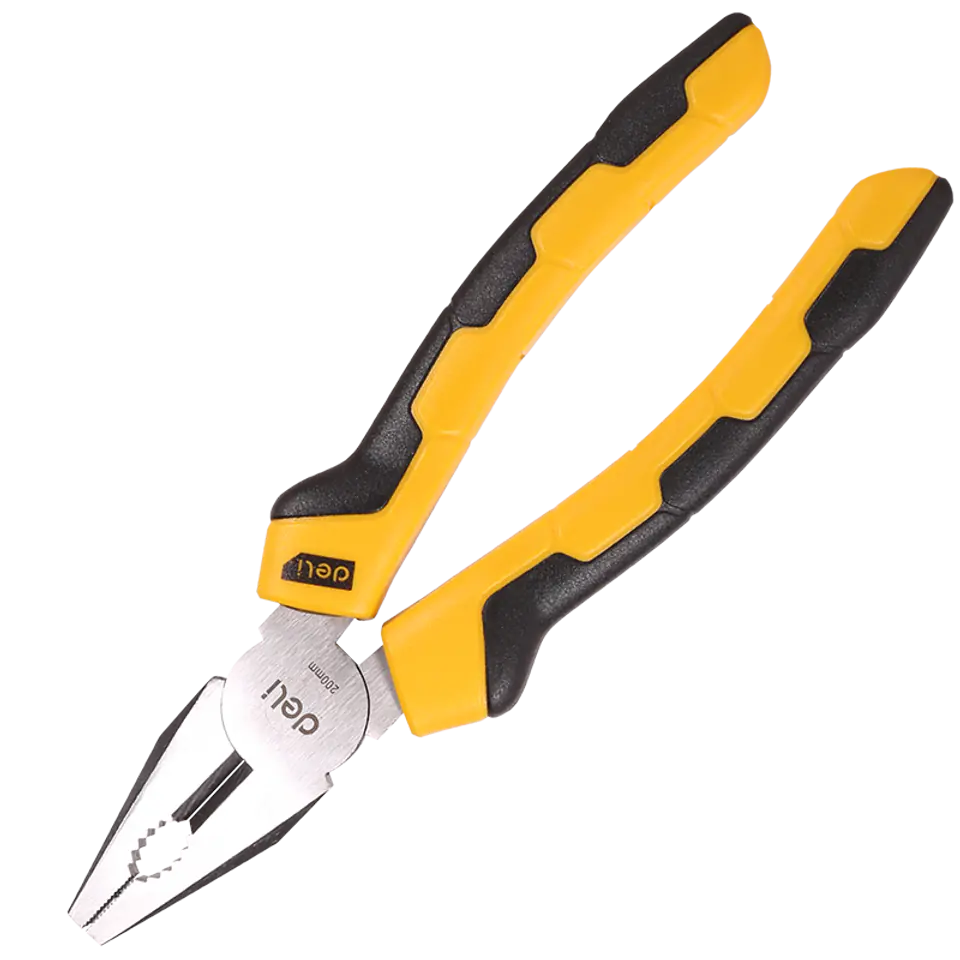 ⁨Universal pliers Deli Tools EDL2008, 8" (yellow)⁩ at Wasserman.eu