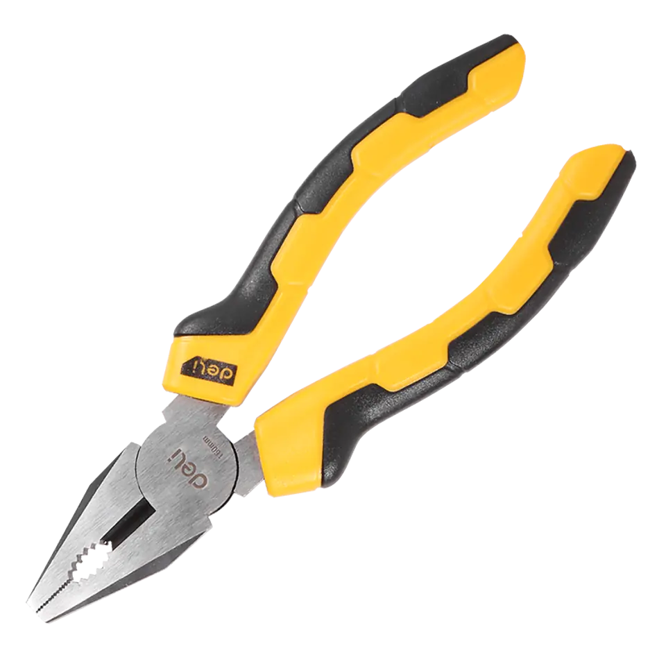 ⁨Combination pliers Deli Tools EDL2006, 6" (yellow)⁩ at Wasserman.eu