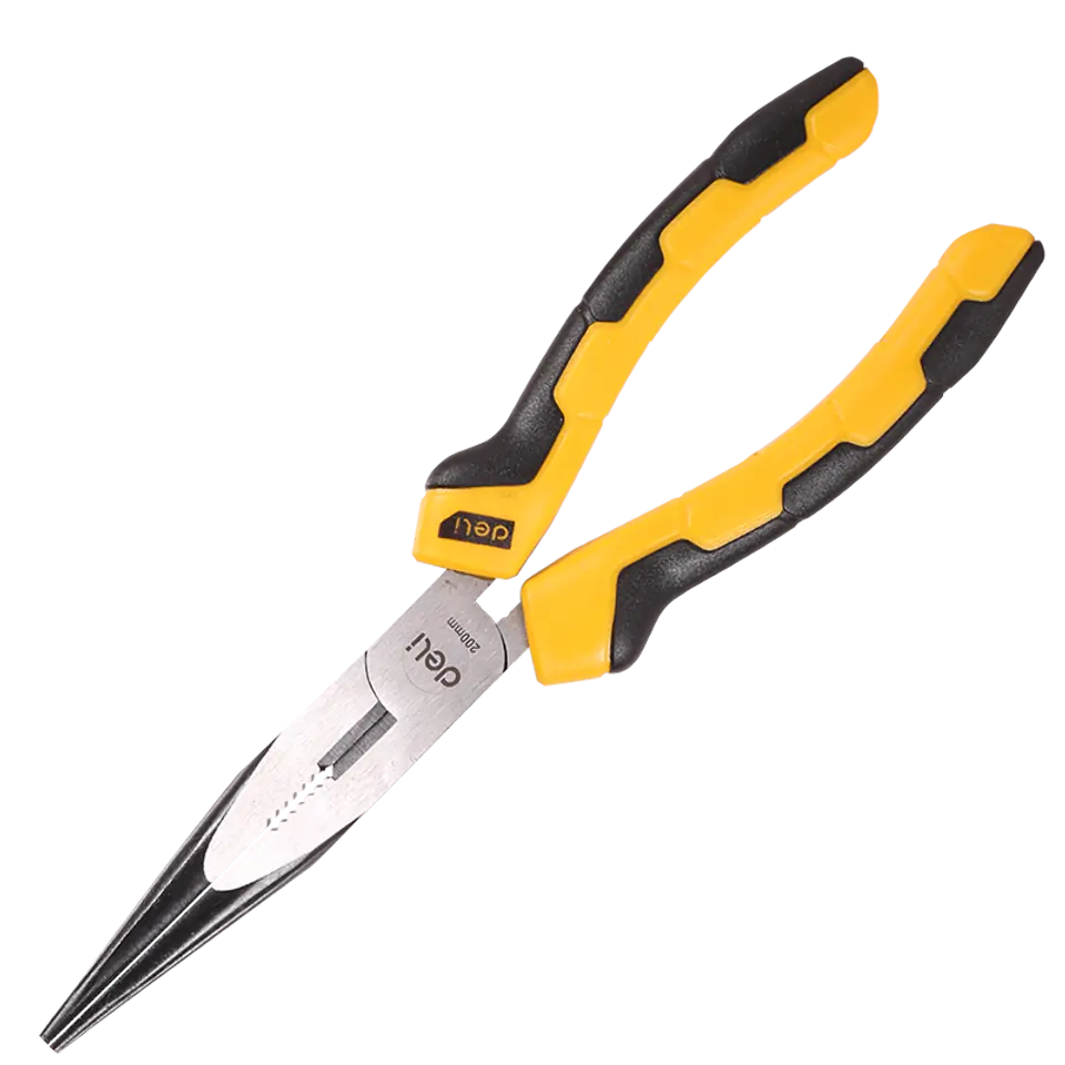 ⁨Extended straight pliers Deli Tools EDL2108, 8" (yellow)⁩ at Wasserman.eu