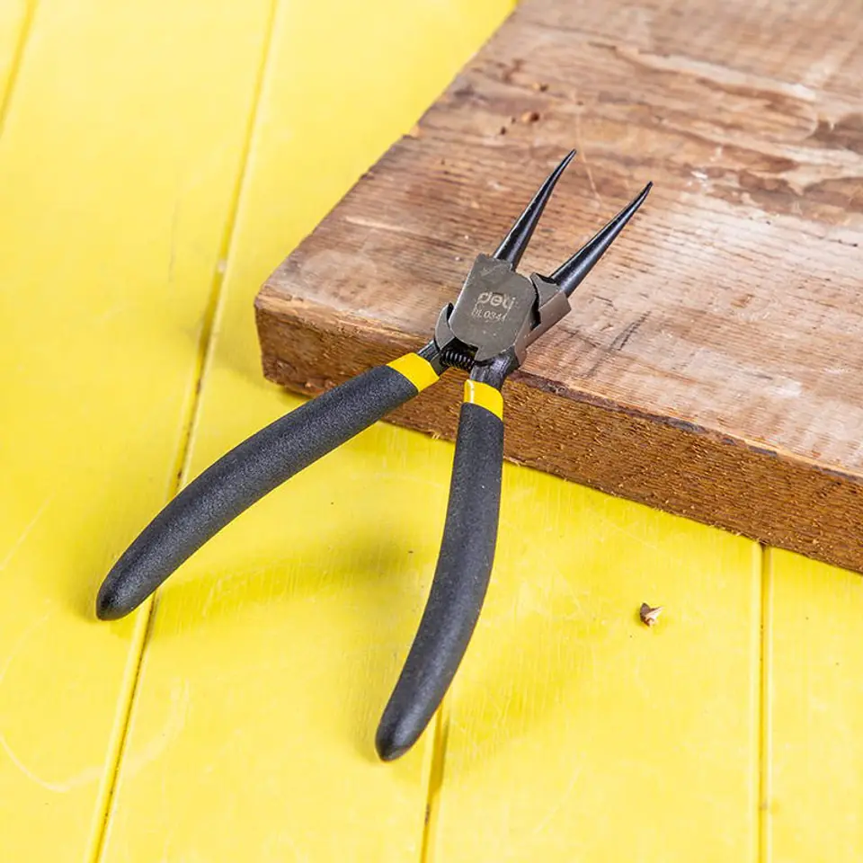 ⁨Seger pliers, indoor, straight Deli Tools EDL0341, 7" (black)⁩ at Wasserman.eu