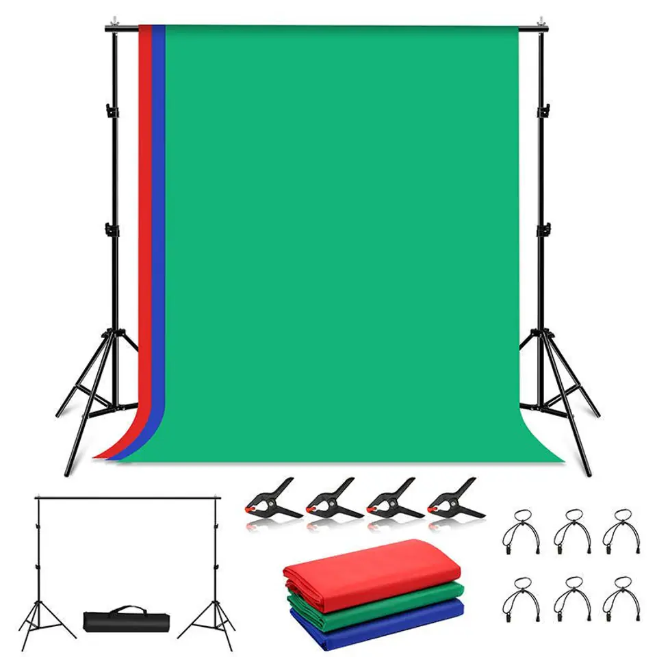 Puluz Fotohintergrundset/Stativ 2x2m + Fotohintergründe 3 Stück PKT5204 im Wasserman.eu