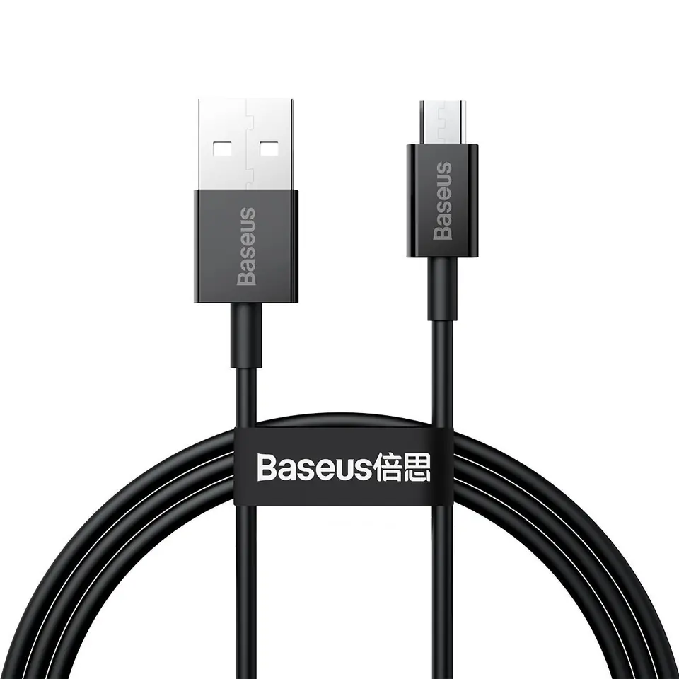 ⁨Kabel USB do micro USB Baseus Superior Series, 2A, 1m (czarny)⁩ w sklepie Wasserman.eu