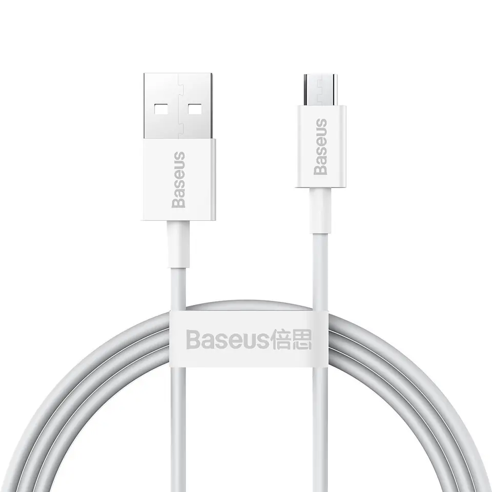 ⁨Kabel USB do micro USB Baseus Superior Series, 2A, 1m (biały)⁩ w sklepie Wasserman.eu