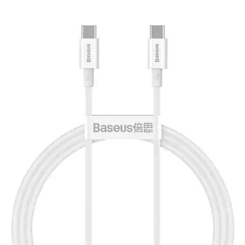 ⁨Kabel USB-C do USB-C Baseus Superior Series, 100W, 1m (biały)⁩ w sklepie Wasserman.eu