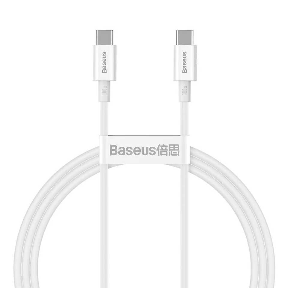 ⁨USB-C to USB-C Cable Baseus Superior Series, 100W, 1m (white)⁩ at Wasserman.eu