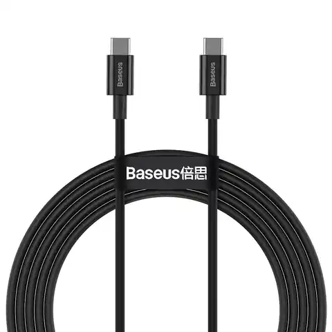 ⁨Kabel USB-C do USB-C Baseus Superior Series, 100W, 2m (czarny)⁩ w sklepie Wasserman.eu