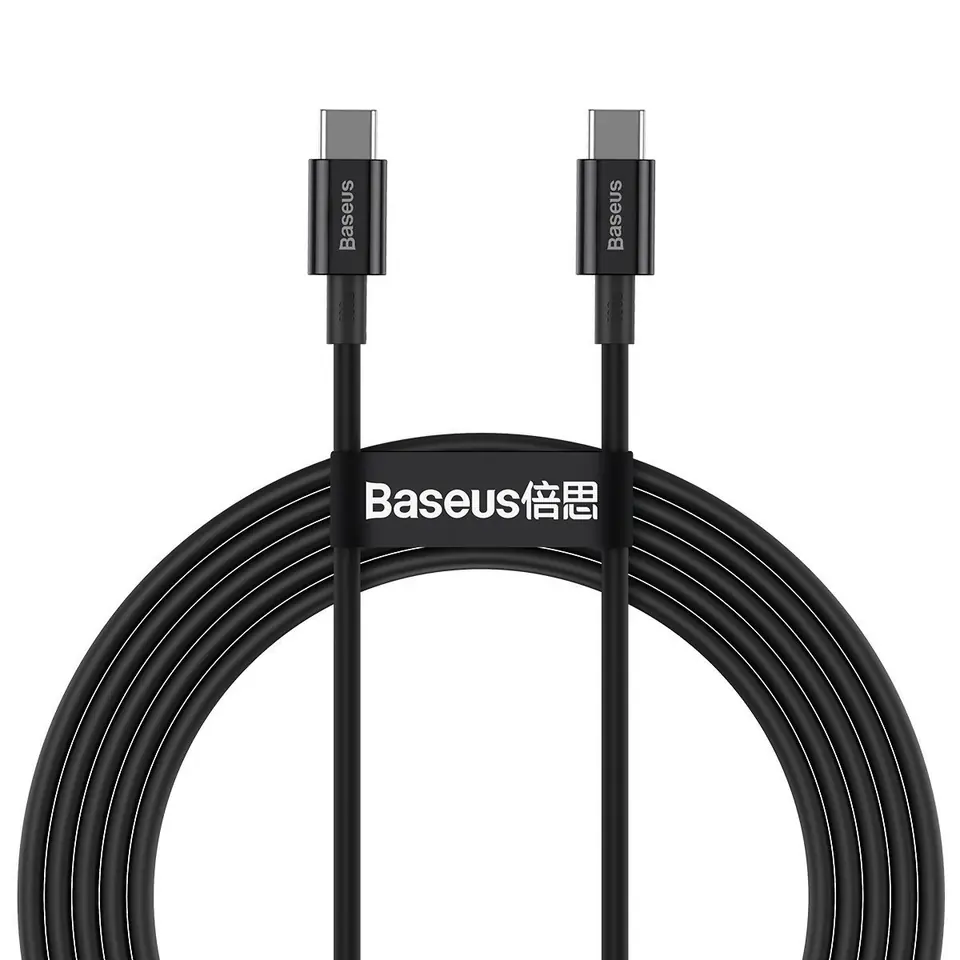 ⁨Kabel USB-C do USB-C Baseus Superior Series, 100W, 2m (czarny)⁩ w sklepie Wasserman.eu