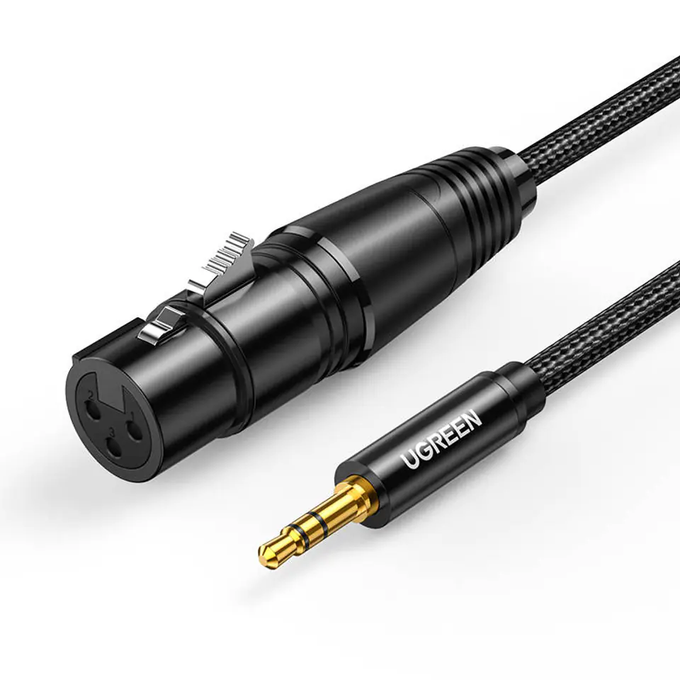 ⁨UGREEN AV182 Kabel XLR żeński do jack 3.5 męski - 2m (czarny)⁩ w sklepie Wasserman.eu