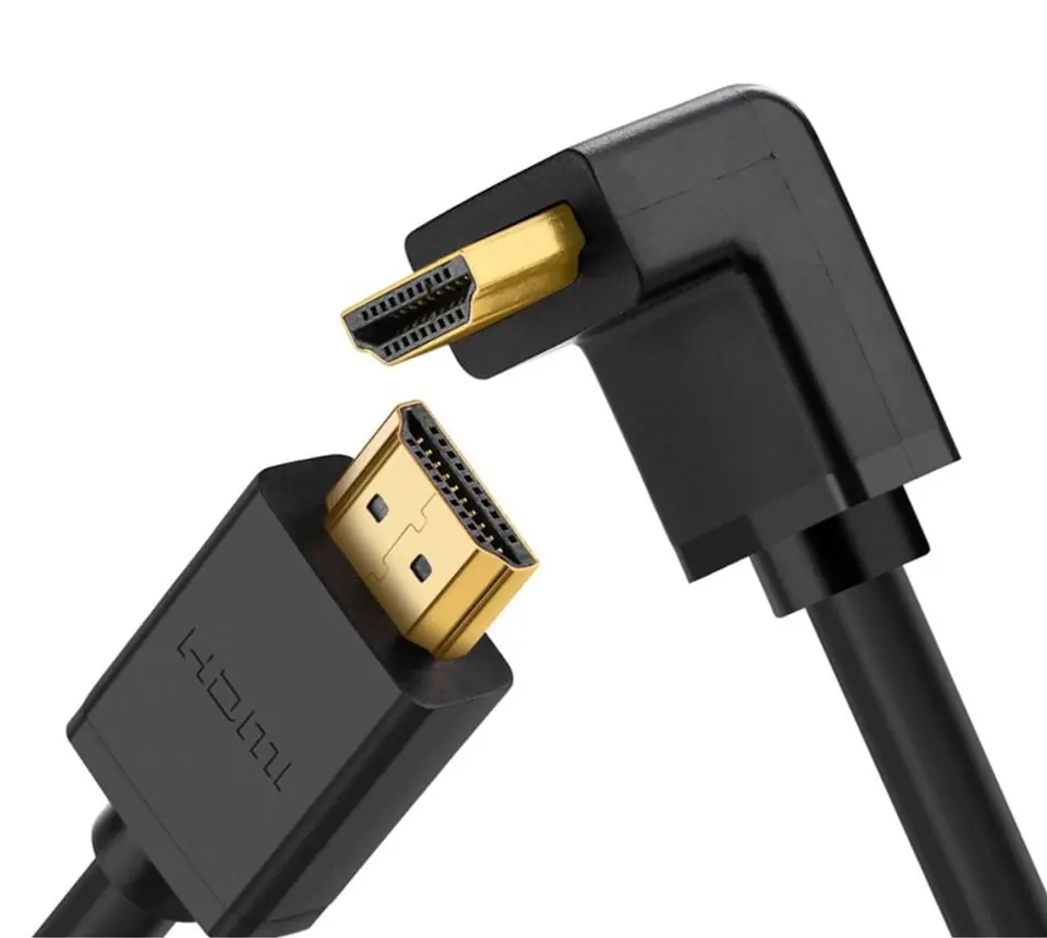 ⁨UGREEN HD103 Kabel HDMI - HDMI Kątowy, 4K, 1m (czarny)⁩ w sklepie Wasserman.eu