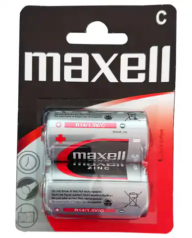 ⁨2 R14 1.5V Maxell batteries⁩ at Wasserman.eu