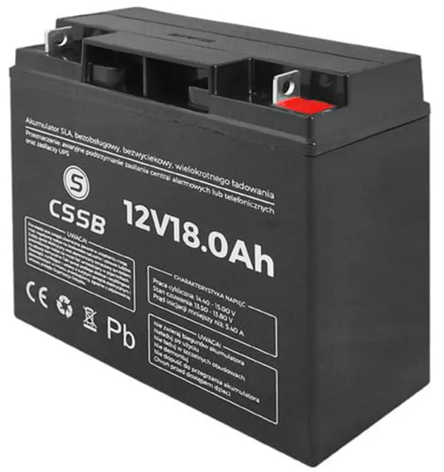 ⁨Gel battery 12V, 18Ah maintenance-free CSSB⁩ at Wasserman.eu