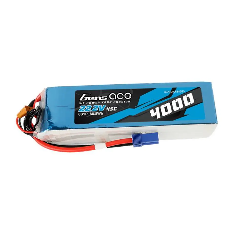 ⁨Rechargeable Battery Gens Ace 4000mAh 22.2V 45C 6S1P⁩ at Wasserman.eu