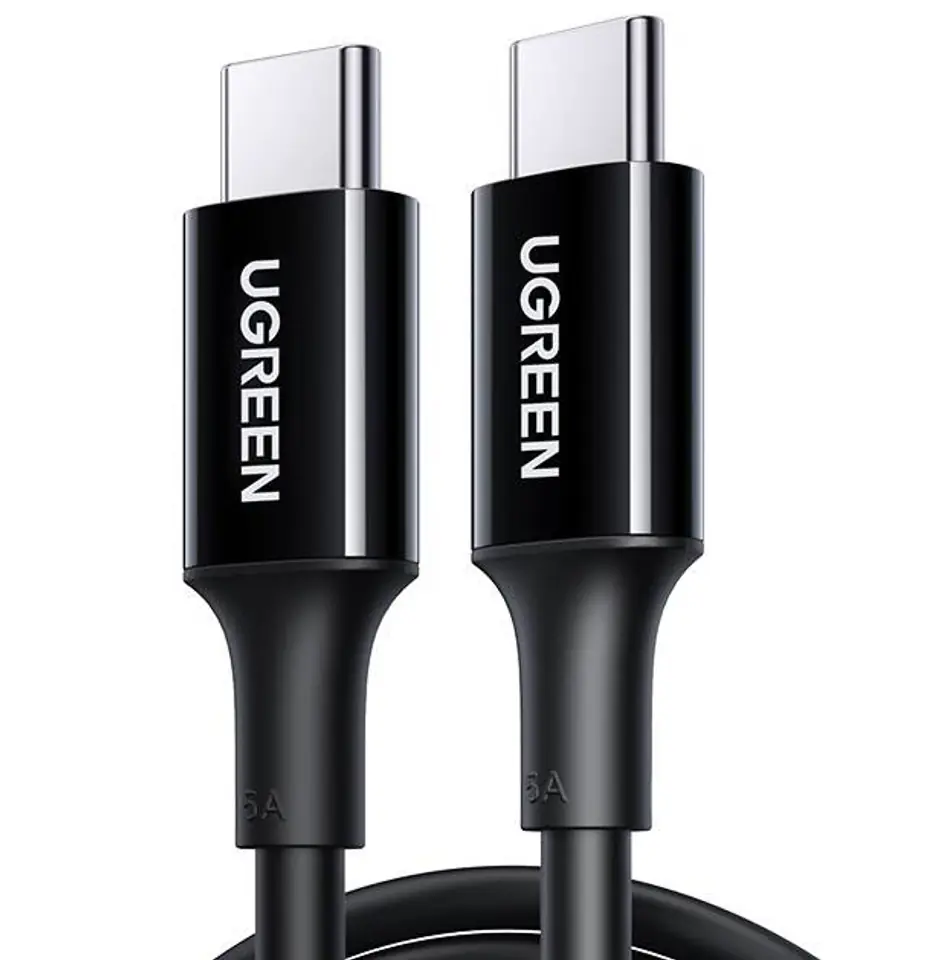 ⁨Kabel USB-C do USB-C UGREEN US300, 100W, 5A, 1m (czarny)⁩ w sklepie Wasserman.eu