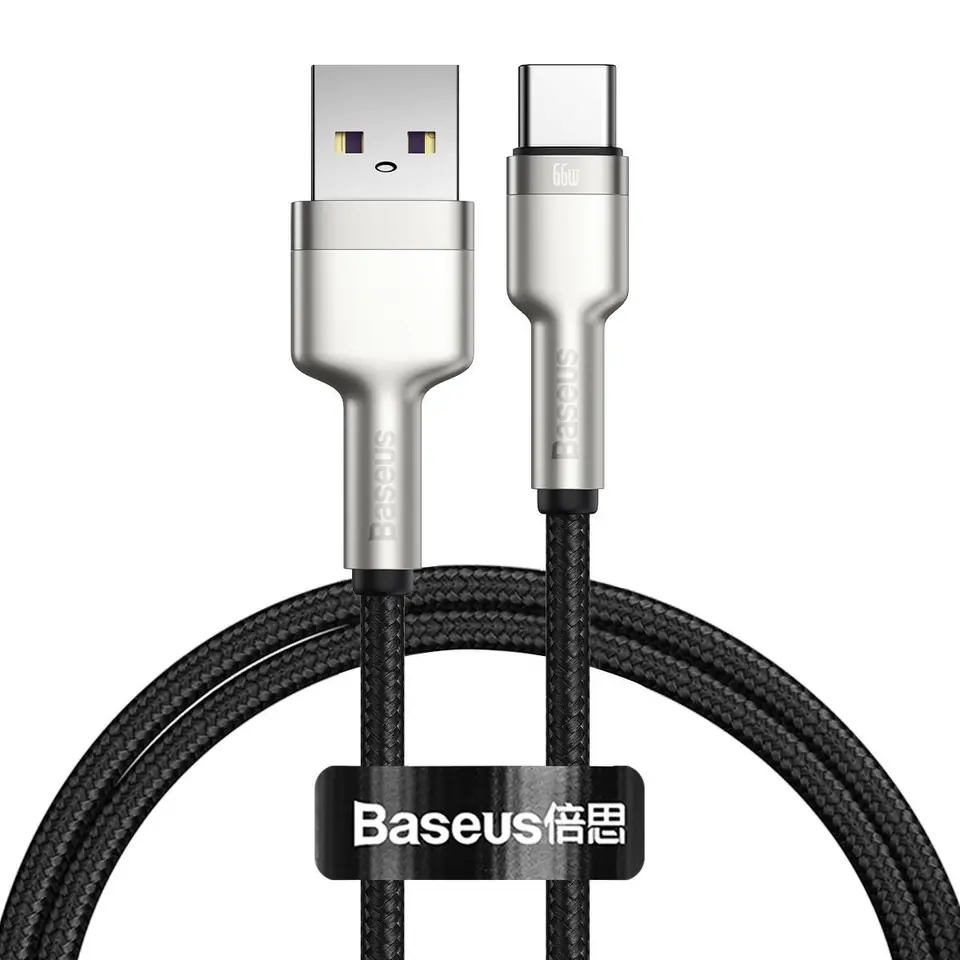 ⁨Kabel USB do USB-C Baseus Cafule, 66W, 1m (czarny)⁩ w sklepie Wasserman.eu