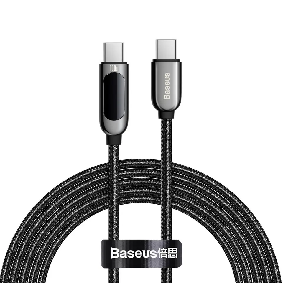 ⁨Kabel USB-C do USB-C Baseus Display, 100W, 2m (czarny)⁩ w sklepie Wasserman.eu