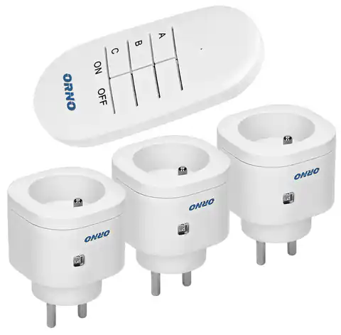 ⁨A set of mini sockets controlled by a 3 + 1 Orno remote control⁩ at Wasserman.eu