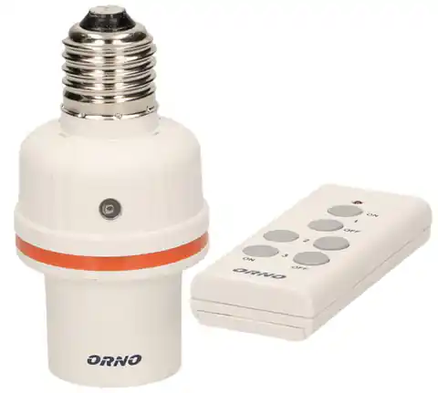 ⁨E27 bulb socket controlled by the Orno remote control⁩ at Wasserman.eu