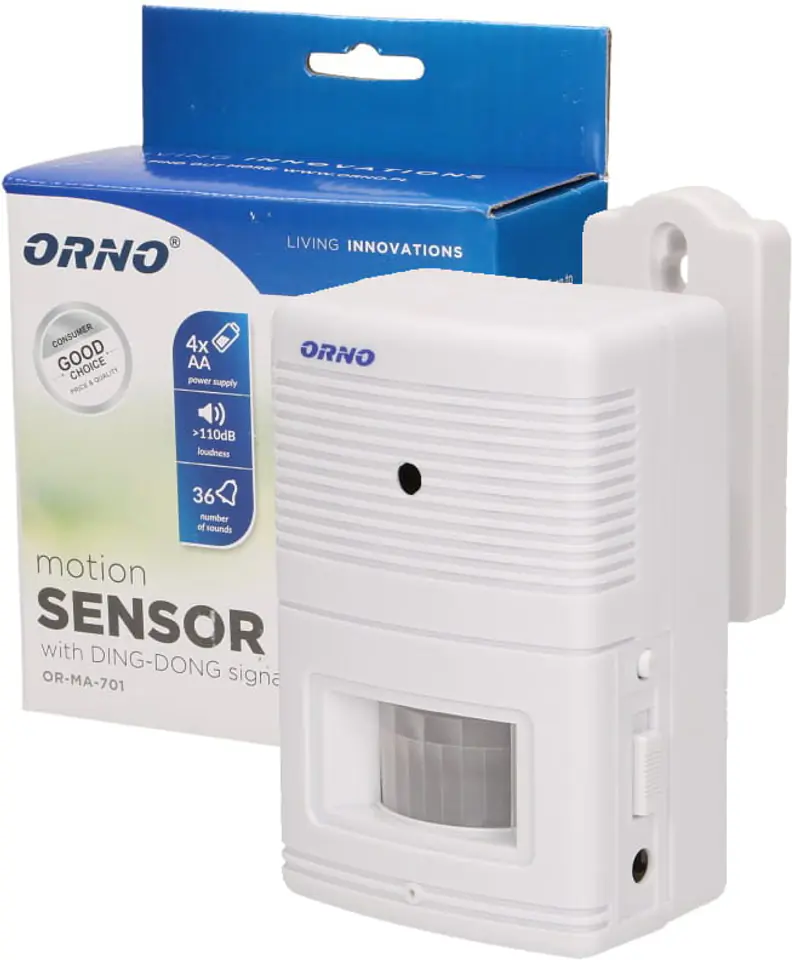 ⁨Motion sensor with alarm. Battery-powered. Orno⁩ at Wasserman.eu