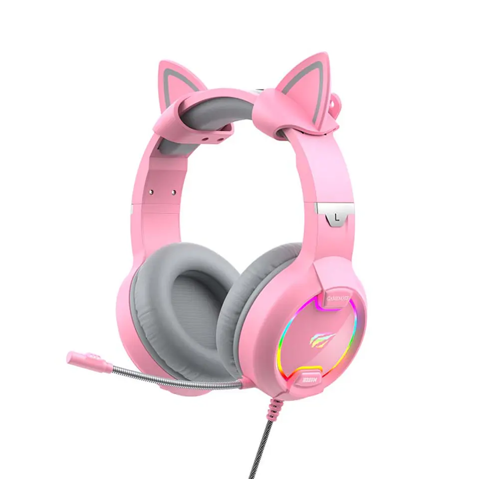 ⁨Havit GAMENOTE H2233d RGB Gaming Headphones (pink)⁩ at Wasserman.eu