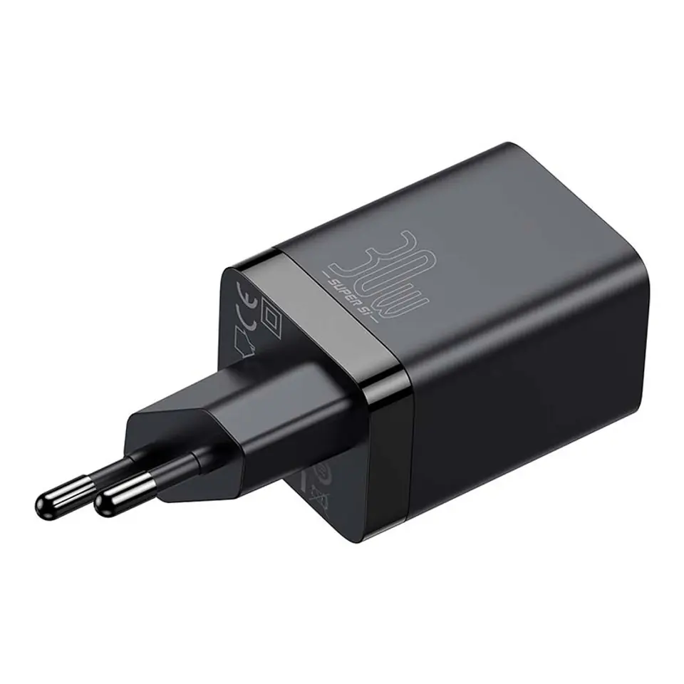 ⁨Baseus Super Si Pro Quick Charger USB + USB-C QC 3.0 PD 30W Black⁩ at Wasserman.eu