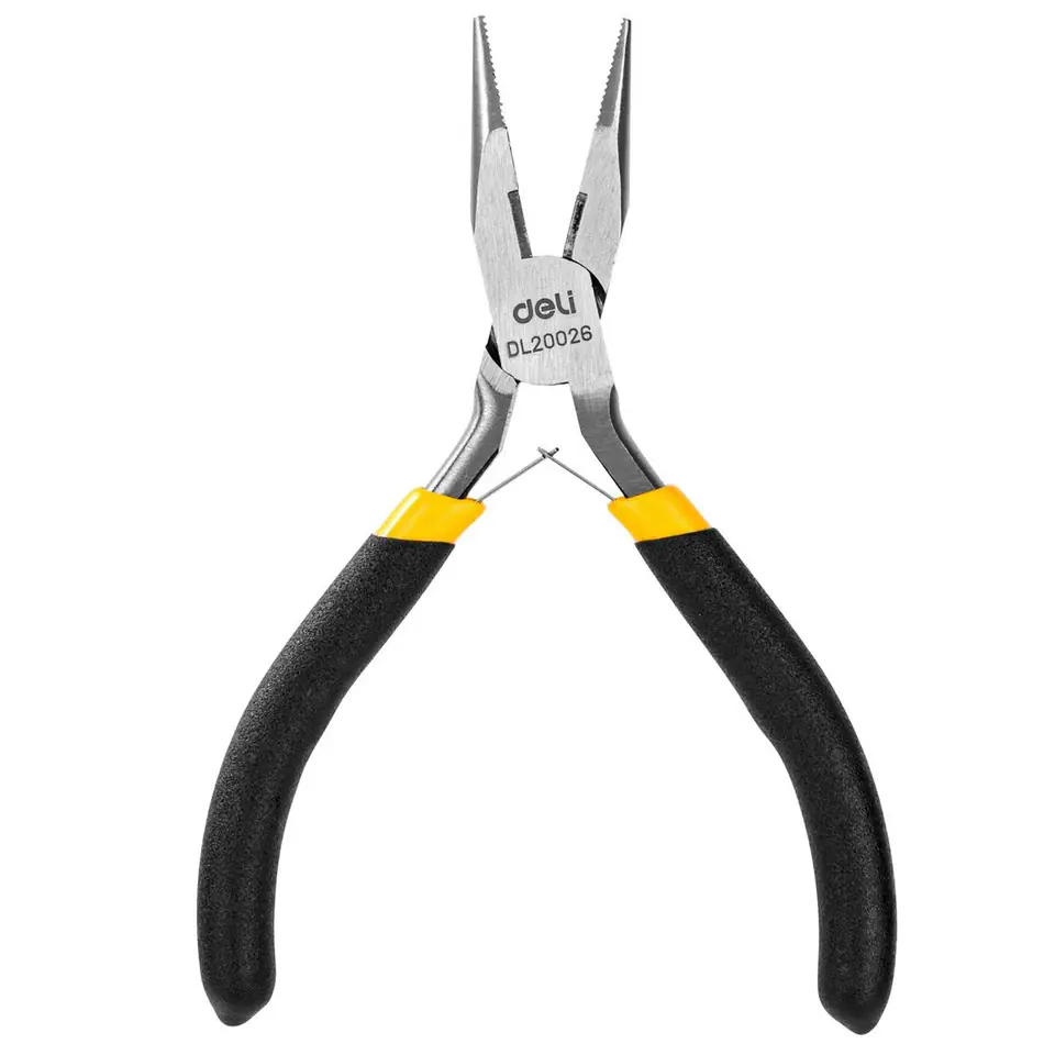 ⁨Universal elongated pliers Deli Tools EDL20026, 5" (yellow)⁩ at Wasserman.eu