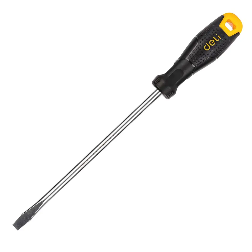 ⁨Slotted screwdriver Deli Tools EDL6282001, 8x200mm (black)⁩ at Wasserman.eu