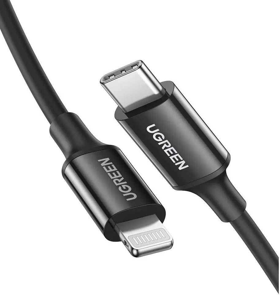 ⁨Kabel USB-C do Lightning UGREEN US171, 36W, 2m (czarny)⁩ w sklepie Wasserman.eu