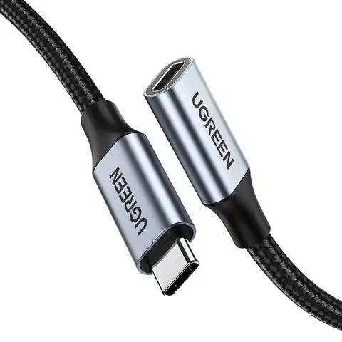 ⁨USB-C 3.1 Gen2 Extension Cable UGREEN US372, 4K, 100W, 0.5m (Black)⁩ at Wasserman.eu
