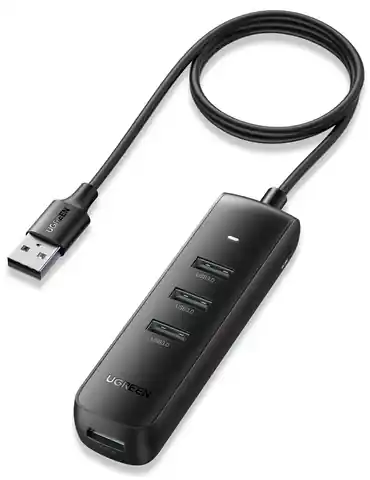 ⁨Adapter 4w1 UGREEN CM416 Hub USB do 4x USB 1m (czarny)⁩ w sklepie Wasserman.eu