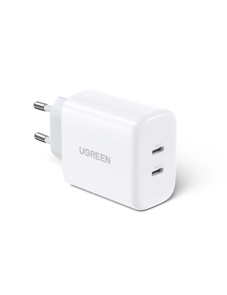 ⁨Ładowarka sieciowa UGREEN CD243, 2x USB-C, 40W (biała)⁩ w sklepie Wasserman.eu