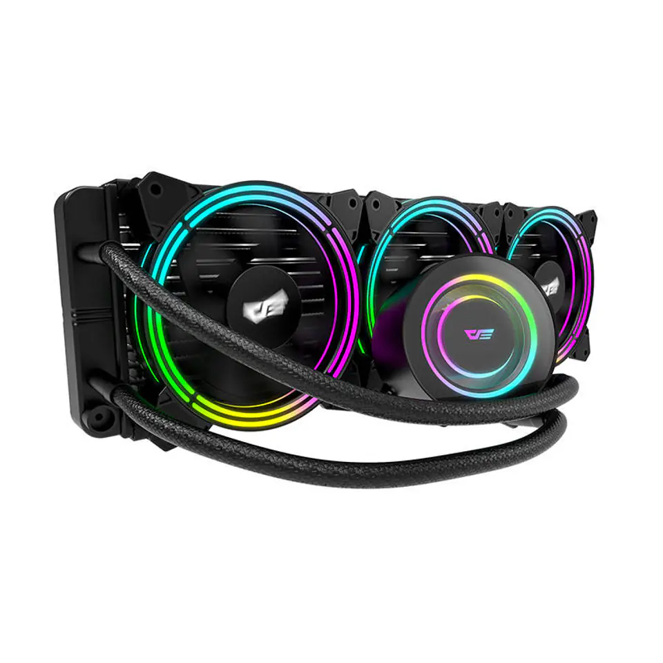 ⁨Chłodzenie wodne komputera AiO Darkflash TR360 RGB 3x 120x120 (czarne)⁩ w sklepie Wasserman.eu