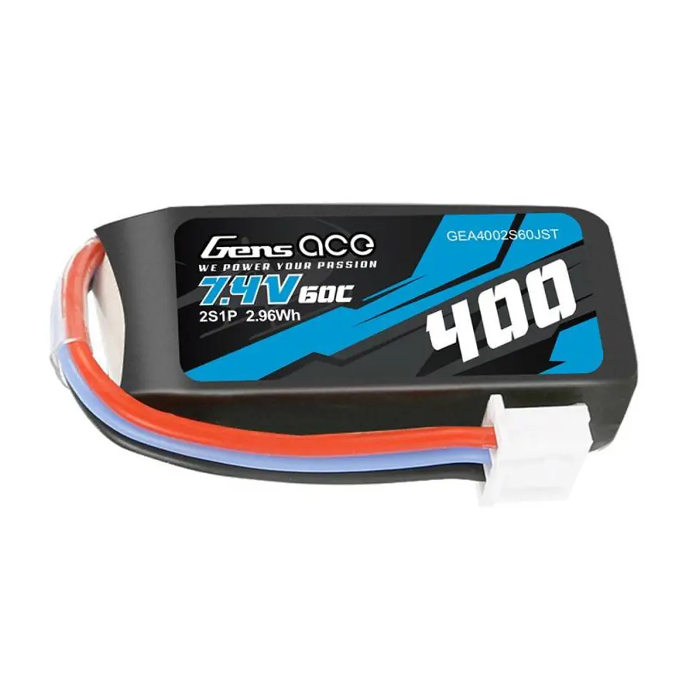GensAce Rechargeable Battery 400mAh 7.4V 60C 2S1P JST at Wasserman.eu