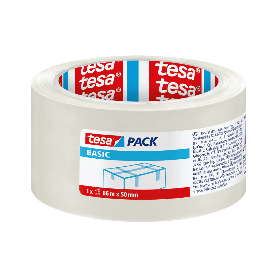 ⁨Packing tape basic 66m:50mm, transparent⁩ at Wasserman.eu