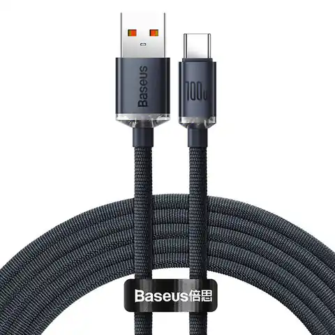 ⁨Baseus Crystal Shine USB to USB-C Cable, 100W, 1.2m (Black)⁩ at Wasserman.eu