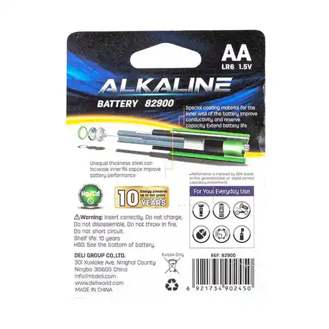 ⁨Alkaline batteries Deli AA LR6 4+2 pcs⁩ at Wasserman.eu