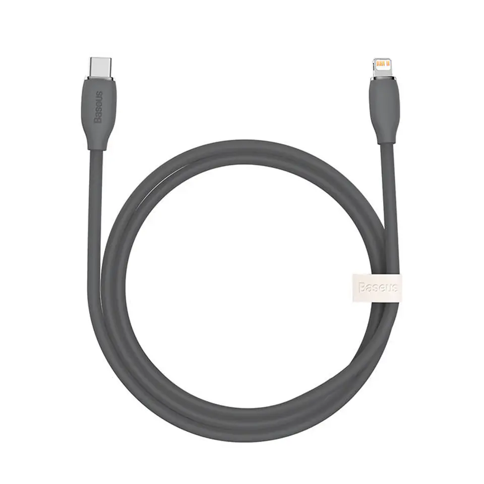 ⁨Kabel USB-C do Lightning Baseus Jelly, 20W, 1,2m (czarny)⁩ w sklepie Wasserman.eu