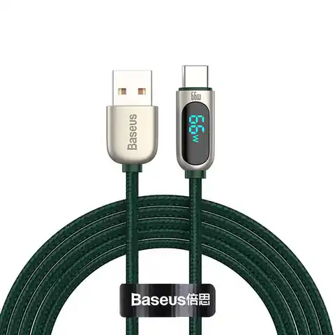 ⁨Kabel USB do USB-C Baseus Display, 66W, 2m (zielony)⁩ w sklepie Wasserman.eu